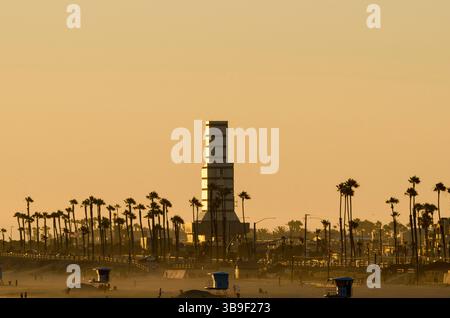 Soirée à Huntington Beach Banque D'Images