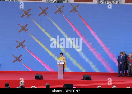Madrid, le 2 mai 2025. La cérémonie de remise des médailles du 2 mai, Journée de la CAM, s’est tenue au siège de la Communauté de Madrid, présidée par Isabel Díaz Ayuso. Photo : Jaime García. ARCHDC. Crédit : album / Archivo ABC / Jaime García Banque D'Images