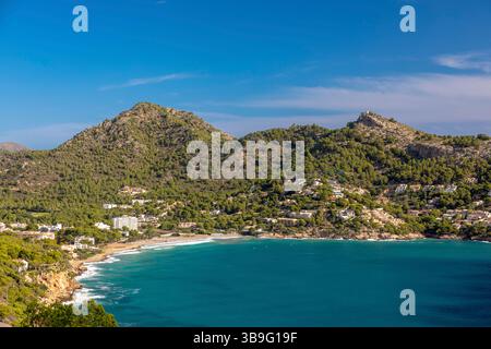 Vue sur la baie de Canyamel, Majorque Banque D'Images