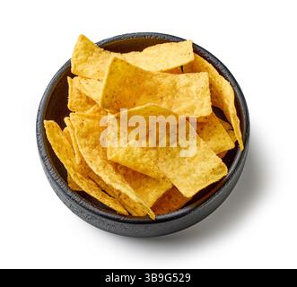 bol de tortilla bande nachos chips isolé sur fond blanc Banque D'Images