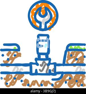 système de gicleurs réparation icône d'entretien de jardin illustration griodle Illustration de Vecteur