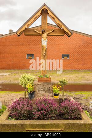 Croix de champ, croix de chemin, lieu de culte, zone rurale Banque D'Images