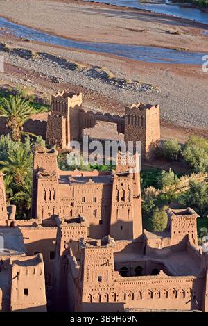 Ksar d’ait-Ben-Haddou, vallée de l’Ounila, province de Ouarzazate, région de Draa-Tafilalet, Maroc, Afrique du Nord-Ouest Banque D'Images