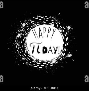 Conception vectorielle Happy Pi Day pour célébrer la constante mathématique 3,14 Illustration de Vecteur