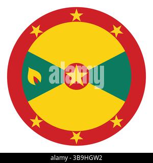 Drapeau de Grenade. Grenada Circle flag logo icône d'illustration vectorielle d'ordinateur Illustration de Vecteur