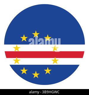 Drapeau du Cap-Vert. Cap-Vert cercle drapeau logo icône d'illustration vectorielle d'ordinateur design Illustration de Vecteur