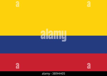 Drapeau de Colombie. Colombie drapeau couleurs officielles et proportion illustration vectorielle numérique. Illustration de Vecteur