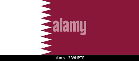 Drapeau du Qatar. Qatar drapeau couleurs officielles et proportion illustration vectorielle numérique. Illustration de Vecteur