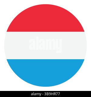 Drapeau du Luxembourg. Icône de logo de drapeau de cercle de Luxembourg conception d'illustration vectorielle d'ordinateur. Illustration de Vecteur