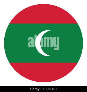 Drapeau des Maldives. Icône de drapeau de cercle Maldives icône d'illustration vectorielle d'ordinateur. Illustration de Vecteur