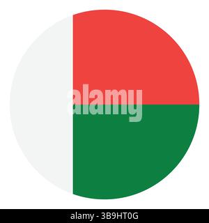 Drapeau de Madagascar. Madagascar Circle flag logo icône d'illustration vectorielle d'ordinateur. Illustration de Vecteur