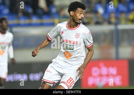 Castellamare di Stabia, Italie, 09 mai,2025 Girman Natan of A.C. Reggiana look pendant la Serie BKT entre S.S. Juvestabia vs A.C. Reggiana :Agostino Gemito/ Alamy Live News Banque D'Images