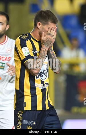 Castellamare di Stabia, Italie, 09 mai,2025 Fabio Maistro de SS Juve Stabia déçu pendant la Serie BKT entre S.S. Juvestabia vs A.C. Reggiana :Agostino Gemito/ Alamy Live News Banque D'Images