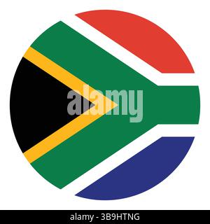 Drapeau de l'Afrique du Sud. Afrique du Sud cercle drapeau logo icône d'illustration vectorielle d'ordinateur. Illustration de Vecteur