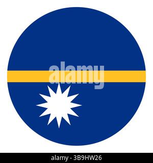 Drapeau de Nauru. Nauru Circle flag logo icône d'illustration vectorielle d'ordinateur. Illustration de Vecteur