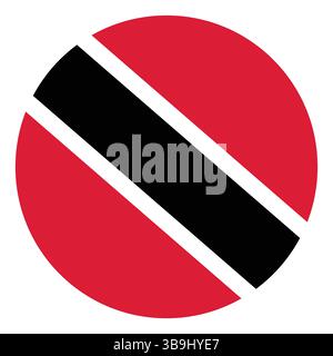 Drapeau de Trinité-et-Tobago. Trinité-et-Tobago cercle drapeau logo icône ordinateur vectoriel conception d'illustration. Illustration de Vecteur