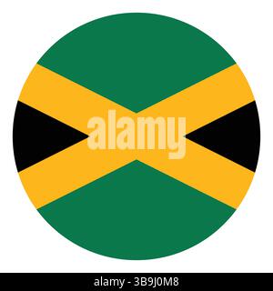 Drapeau de Jamaïque. Icône de drapeau de cercle de Jamaïque icône d'illustration vectorielle d'ordinateur. Illustration de Vecteur