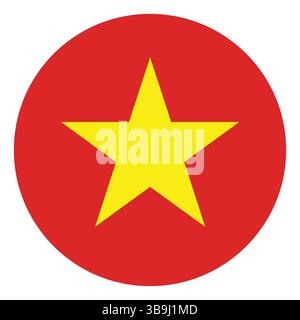 Drapeau du Vietnam. Vietnam cercle drapeau logo icône ordinateur illustration vectorielle conception. Illustration de Vecteur