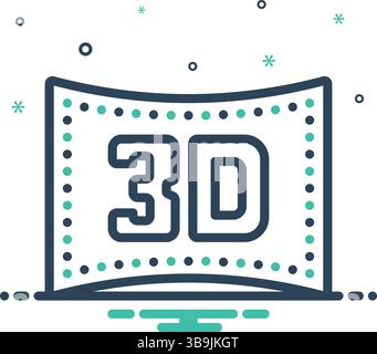 Icône pour le spectacle 3D, stéréoscopique Illustration de Vecteur