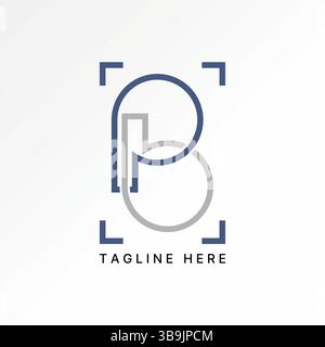 Conception de logo concept graphique créatif premium vecteur image stock top vendre initiale PB BP font Line Connect flip monogram typographie tech marque commerciale Illustration de Vecteur