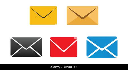 Collection d'icônes d'enveloppe d'e-mail pour la communication, le contact ou la messagerie Illustration de Vecteur
