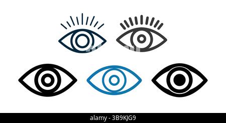 Ensemble d'icônes oculaires pour les concepts de vision, d'observation ou de surveillance Illustration de Vecteur