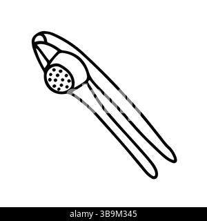 Doodle de vecteur de presse d'ail dessiné à la main Illustration de Vecteur