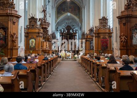 Église de François et Bernard, église de style gothique tardif à Vilnius, Lituanie Banque D'Images