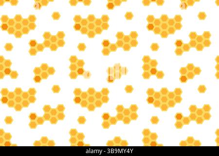 Motif nid d'abeilles jaune vif créant un design de fond vibrant et joyeux Illustration de Vecteur