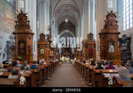Église de François et Bernard, église de style gothique tardif à Vilnius, Lituanie Banque D'Images