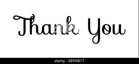 écrit à la main merci en lettres noires calligraphie conception vectorielle isolée Illustration de Vecteur