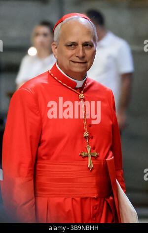 Rome, Italie, 07 mai 2025, Vatican City : Cardinal Robert Francis Prevost pendant Missa Pro Eligendo Pontifice, ont été créés Peter's Square, Vatican City, Rome, Italie Francesco Farina/SPP (FRANCESCO FARINA / SPP) Banque D'Images