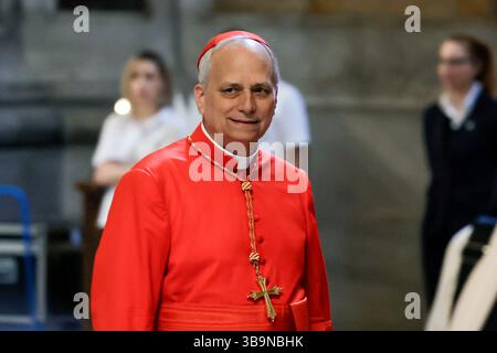 Rome, Italie, 07 mai 2025, Vatican City : Cardinal Robert Francis Prevost pendant Missa Pro Eligendo Pontifice, ont été créés Peter's Square, Vatican City, Rome, Italie Francesco Farina/SPP (FRANCESCO FARINA / SPP) Banque D'Images