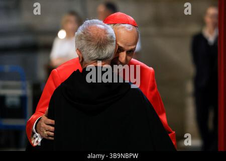 Rome, Italie, 07 mai 2025, Vatican City : Cardinal Robert Francis Prevost pendant Missa Pro Eligendo Pontifice, ont été créés Peter's Square, Vatican City, Rome, Italie Francesco Farina/SPP (FRANCESCO FARINA / SPP) Banque D'Images