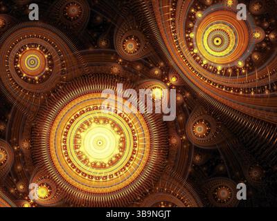 Bijoux fractaux - image abstraite générée par ordinateur. Art numérique : perles gracieuses. Elément graphique décoratif pour les fonds de mystique et ésotérique Banque D'Images