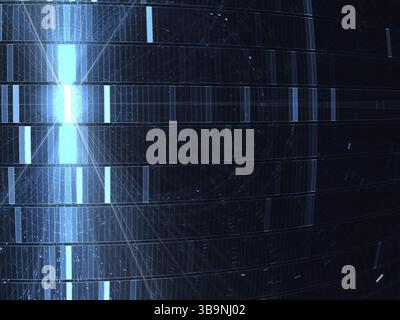 High-tech ou fond de science-fiction avec copie espace. Résumé : L'image générée par ordinateur grille rougeoyant avec courbes de chaos et points. Pour la conception web, couvercles, ba Banque D'Images