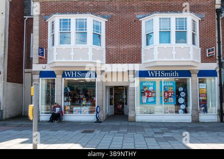 Extérieur de WH Smith à Swanage. Banque D'Images