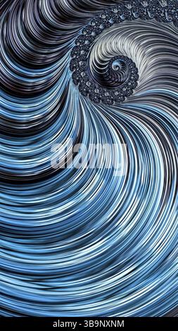 Fond en spirale fractale - image abstraite générée numériquement. Art numérique : belle hélice rayée. Pour puzzles, couvertures, web design Banque D'Images