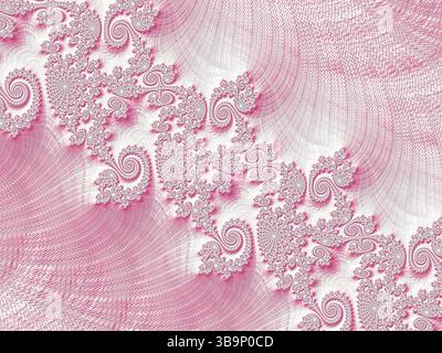 Fond fractal abstrait : texture de fils tissés et croiser sur un motif diagonal de courbes et de spirales. Image générée par ordinateur Banque D'Images
