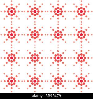 Modèle sans couture avec variété d'hexagones rouges sur un fond blanc Illustration de Vecteur