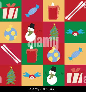 Image vectorielle d'icône de Noël ; icônes liées au temps de Noël ; ensemble d'icônes de Noël dans le style plat. Illustration vectorielle pour votre conception Illustration de Vecteur