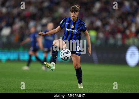 Turin, Italie. 10 mai 2025. Marcus Thuram du FC Internazionale en action lors du match féminin Serie A entre la Juventus FC et le FC Internazionale au stade Allianz le 10 mai 2025 à Turin, Italie . Crédit : Marco Canoniero/Alamy Live News Banque D'Images