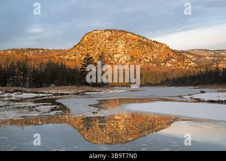 Janvier dans le parc national Acadia, Maine, États-Unis. Banque D'Images