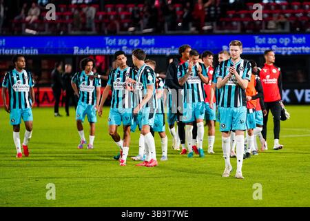 Almere - Tobias Lauritsen du Sparta Rotterdam lors de la trente-deuxième manche de compétition de la saison Eredivisie 2024/2025. Le match se déroule entre l'Almere City FC et le Sparta Rotterdam au Yanmar Stadion le 10 mai 2025 à Almere, aux pays-Bas. (VK Sportphoto/Danny de Groot) Banque D'Images