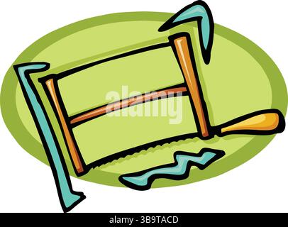 Une illustration vectorielle abstraite montre une construction d'outil de scie à copeaux dans un style de dessin animé Illustration de Vecteur