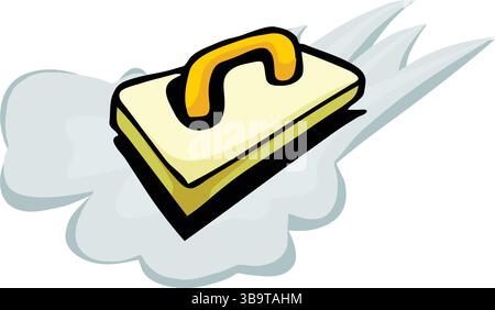 Une illustration vectorielle abstraite montre un outil de construction de flotteurs en bois dans un style de dessin animé Illustration de Vecteur