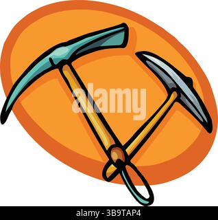 Une illustration vectorielle abstraite montre un outil de pioche dans le style de dessin animé Illustration de Vecteur