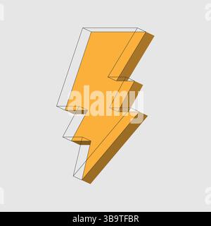 éclair jaune isolé. Illustration vectorielle Illustration de Vecteur