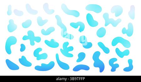 Ensemble de taches et de taches irrégulières et abstraites de gradient. Illustration vectorielle. Illustration de Vecteur