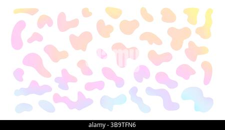 Ensemble de divers blobs abstraits de gradient et de taches. Illustration de Vecteur